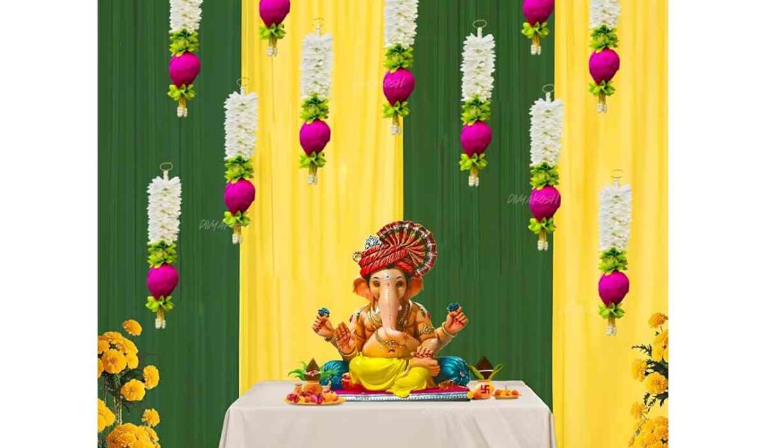 Low Budget Background Flower Decoration for Pooja At Home (10)