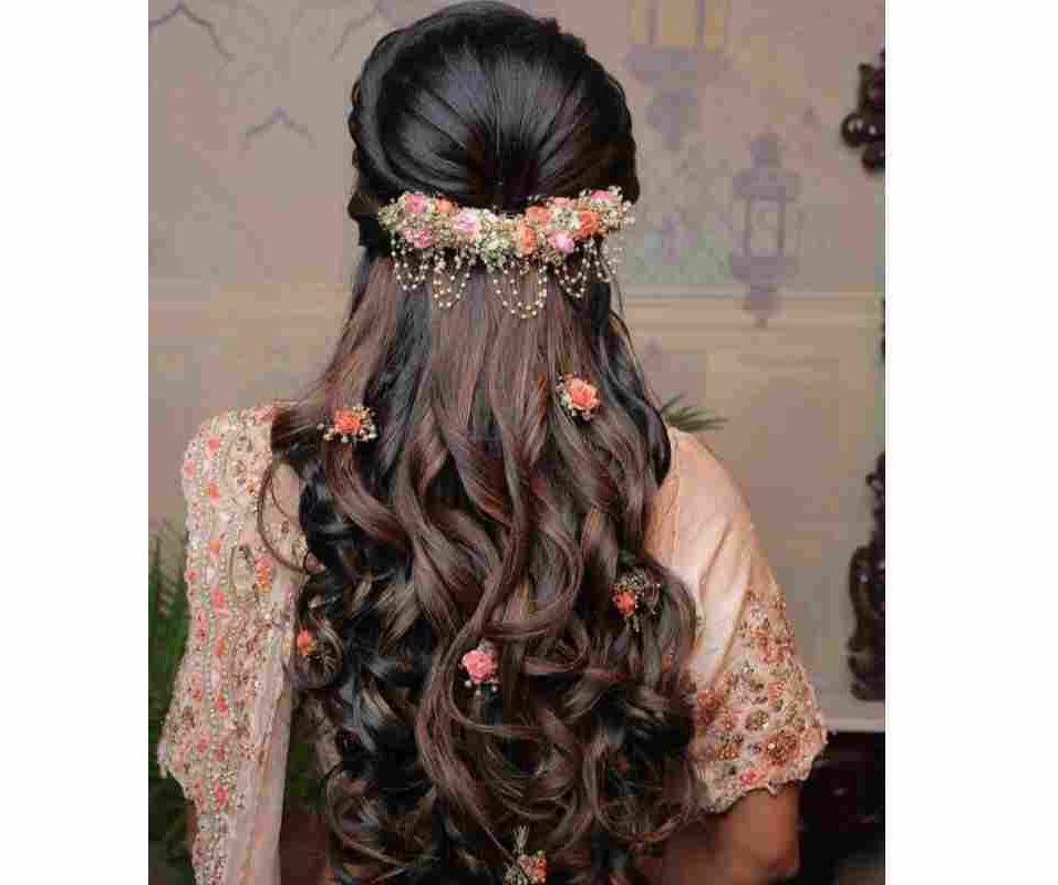 Modern Indian Wedding Hairstyles for Long Hair (1)