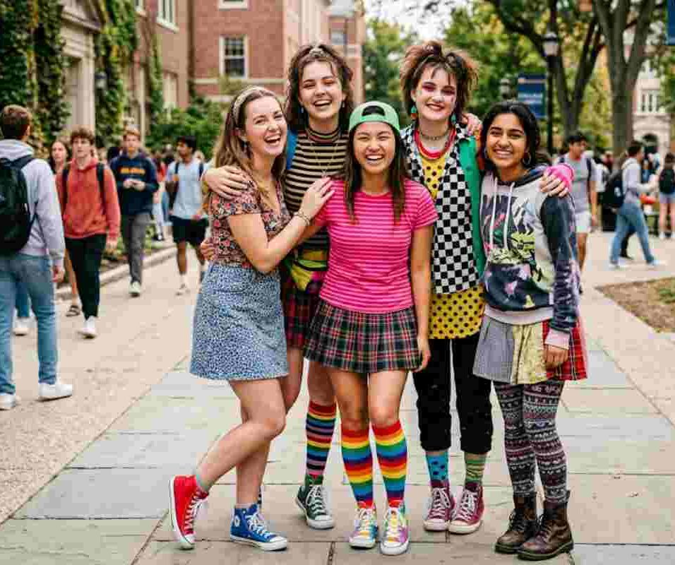 mismatch day ideas for girls in college