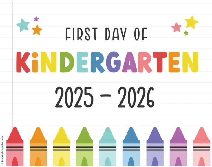 kindergarten sign printable