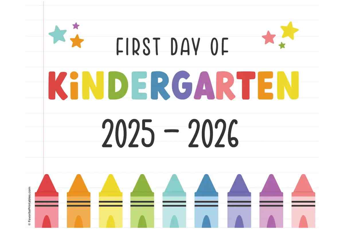 kindergarten sign printable