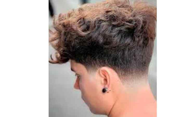 mascurly low tapper Fade and Fringe tousledsive cut