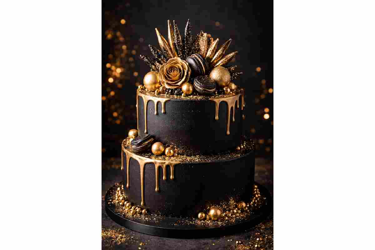 Black And Gold Cake