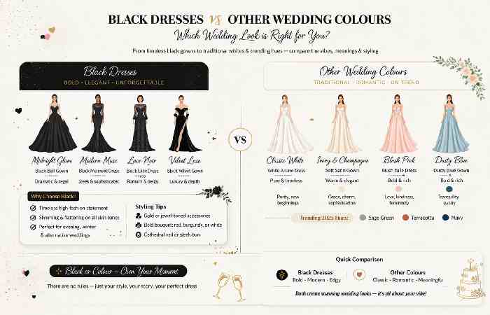 Black Dresses vs Other Wedding Colours