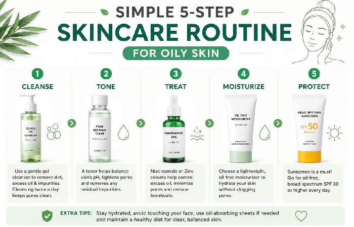Simple 5-Step Skincare Routine for Oily Skin