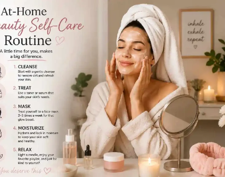 at-home beauty self-care routine