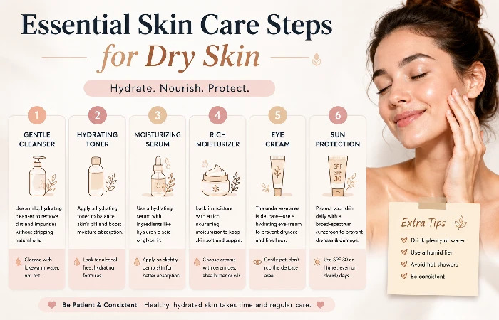 essential skin care steps for dry skin