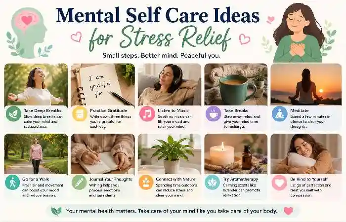 mental self care ideas for stress relief