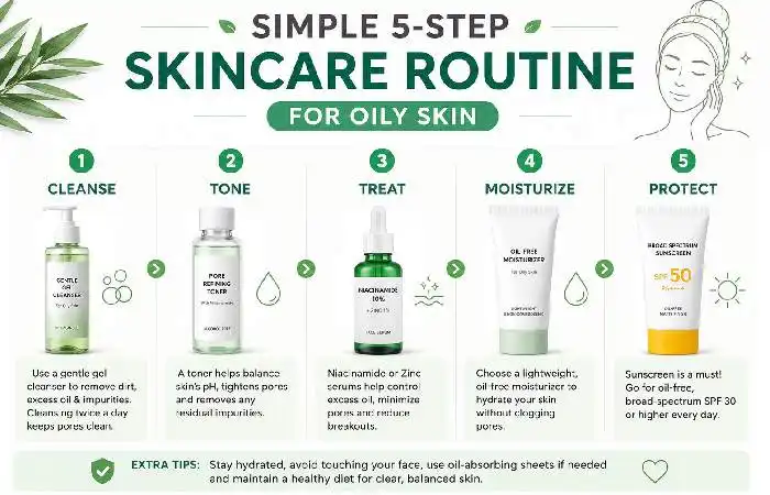 simple 5-step skincare routine for oily skin