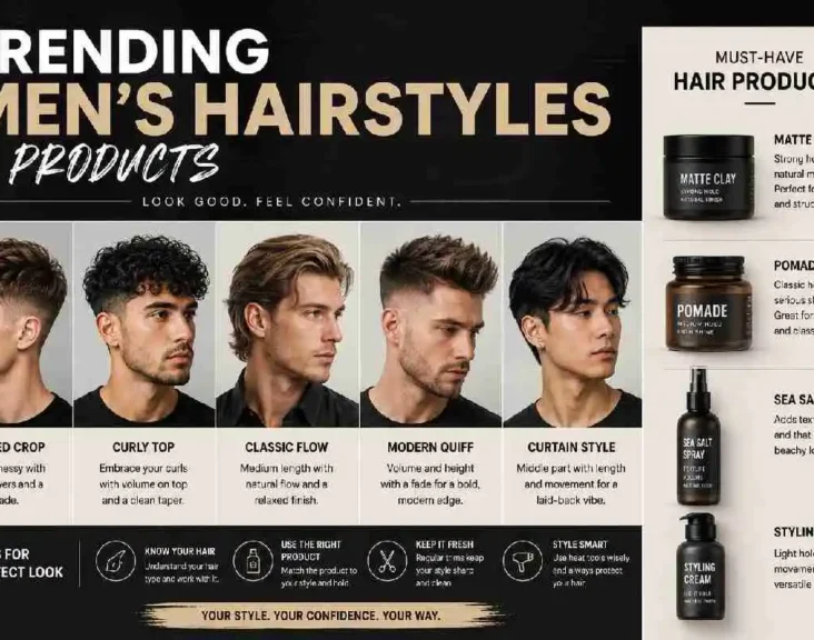 trending men’s hairstyles & products