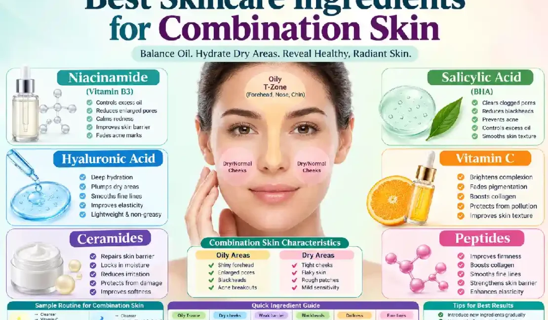 best skincare ingredients for combination skin