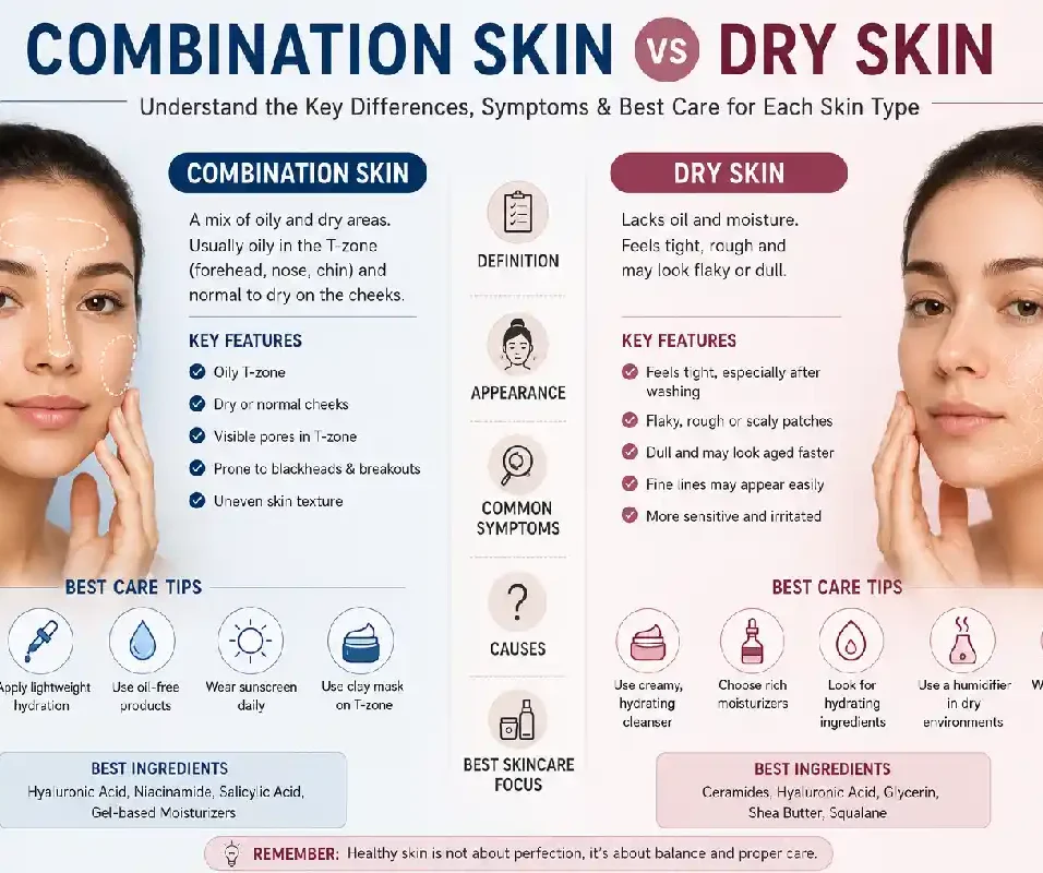 combination skin vs dry skin