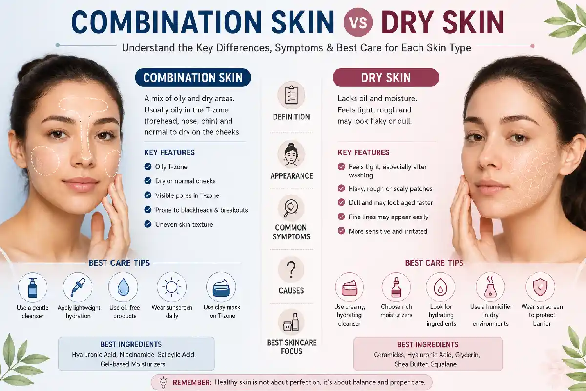 combination skin vs dry skin