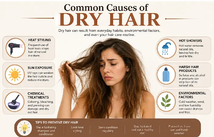 common causes of dry hair