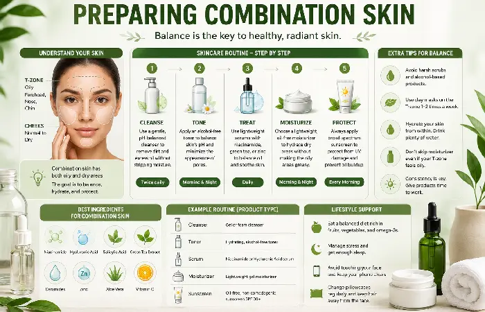 preparing combination skin