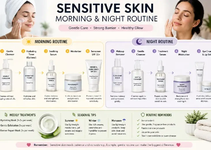 sensitive skin morning and night routine