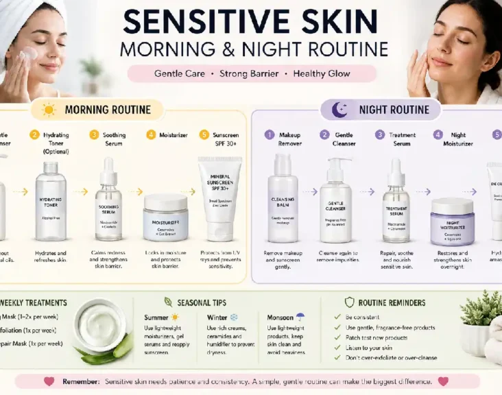 sensitive skin morning and night routine