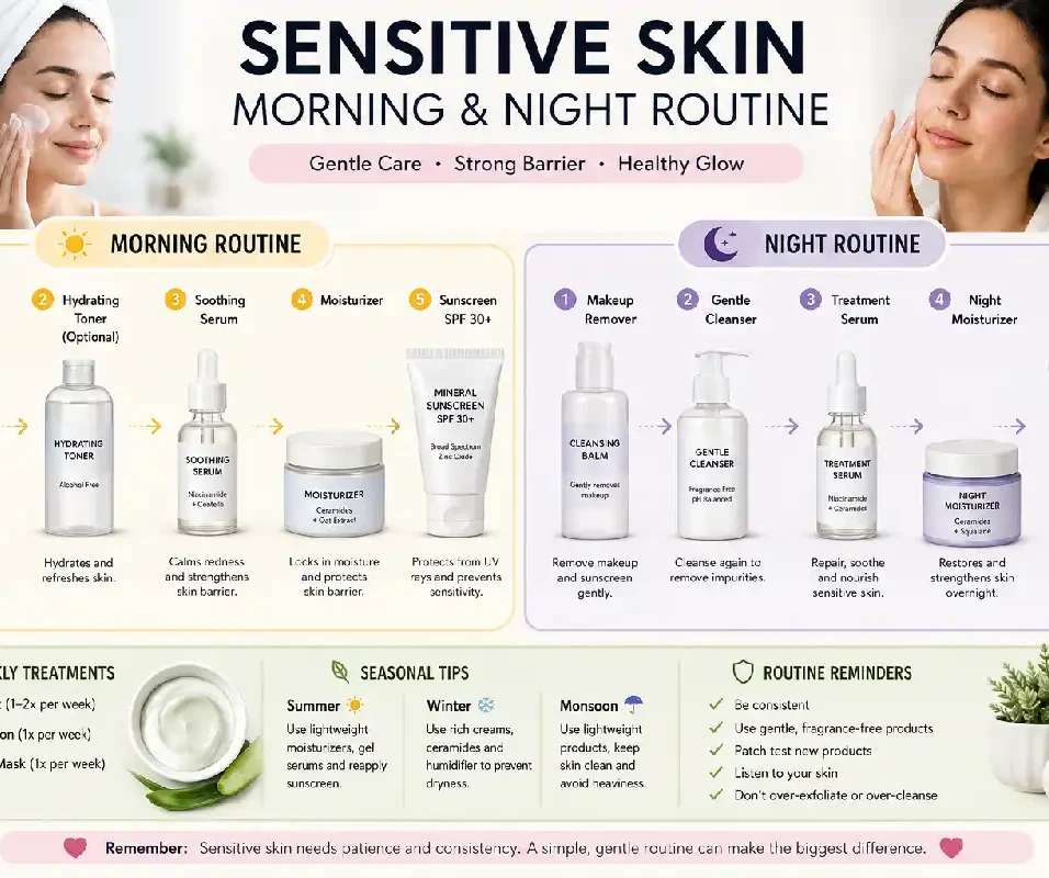sensitive skin morning and night routine