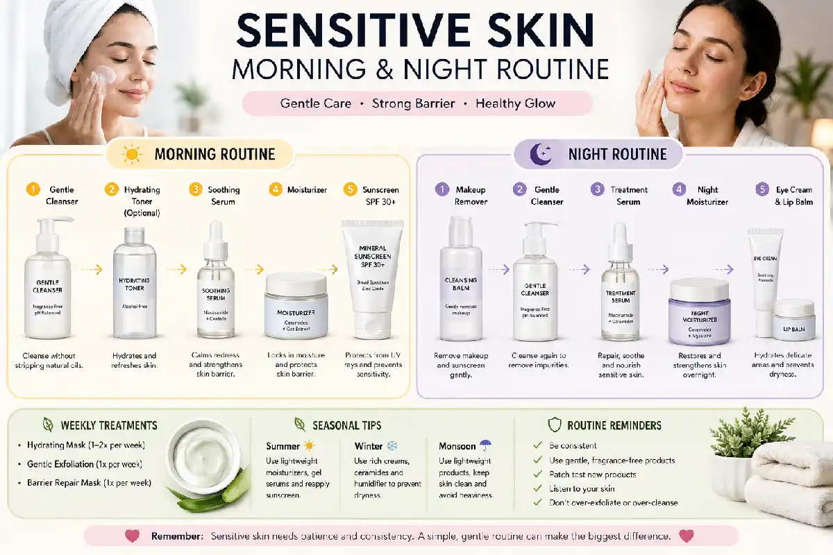 sensitive skin morning and night routine