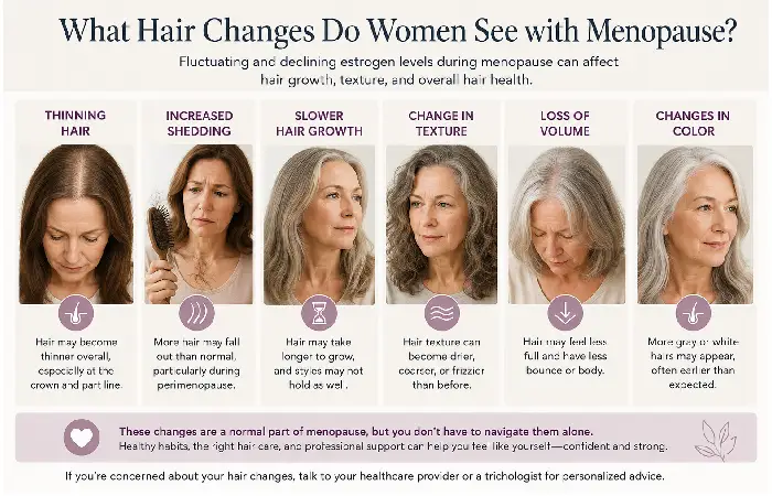 what hair changes do women see with menopause_