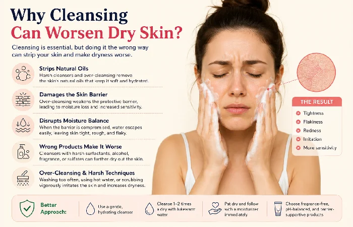 why cleansing can worsen dry skin_