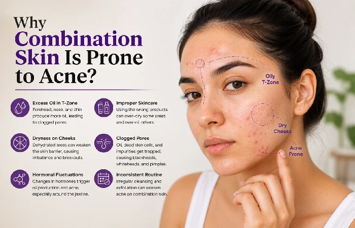 why combination skin is prone to acne_