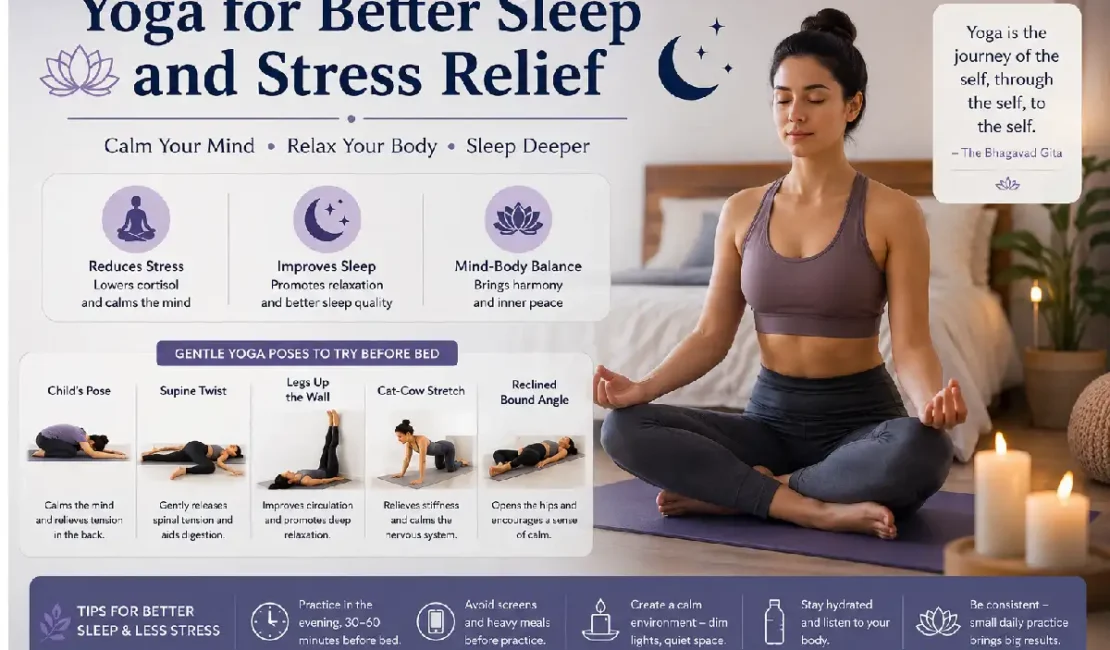 yoga for better sleep and stress relief