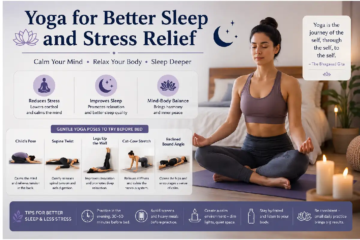 yoga for better sleep and stress relief