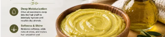 Olive Oil hair mask for dry hair