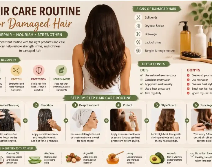 hair care routine for damaged hair