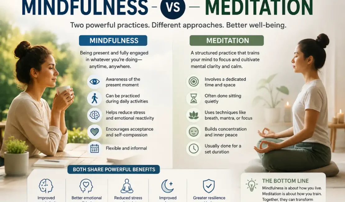 mindfulness vs meditation
