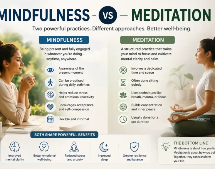 mindfulness vs meditation