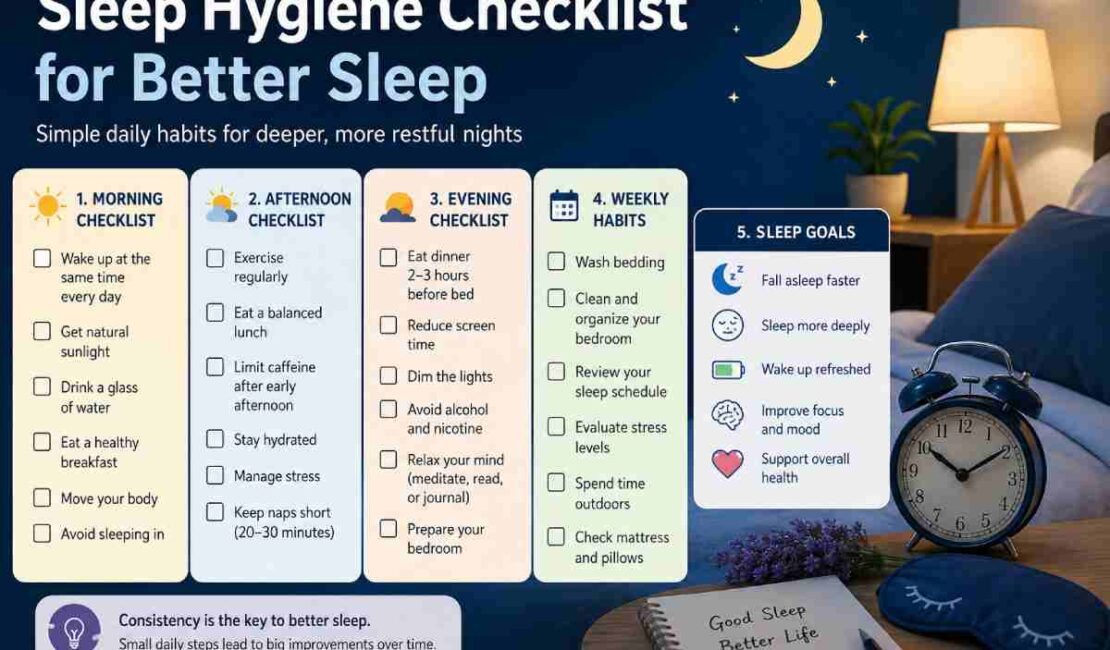 sleep hygiene checklist for better sleep