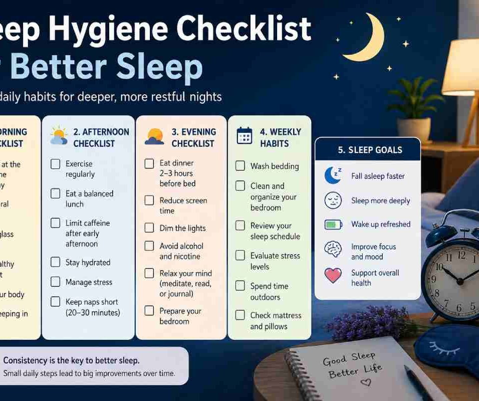 sleep hygiene checklist for better sleep
