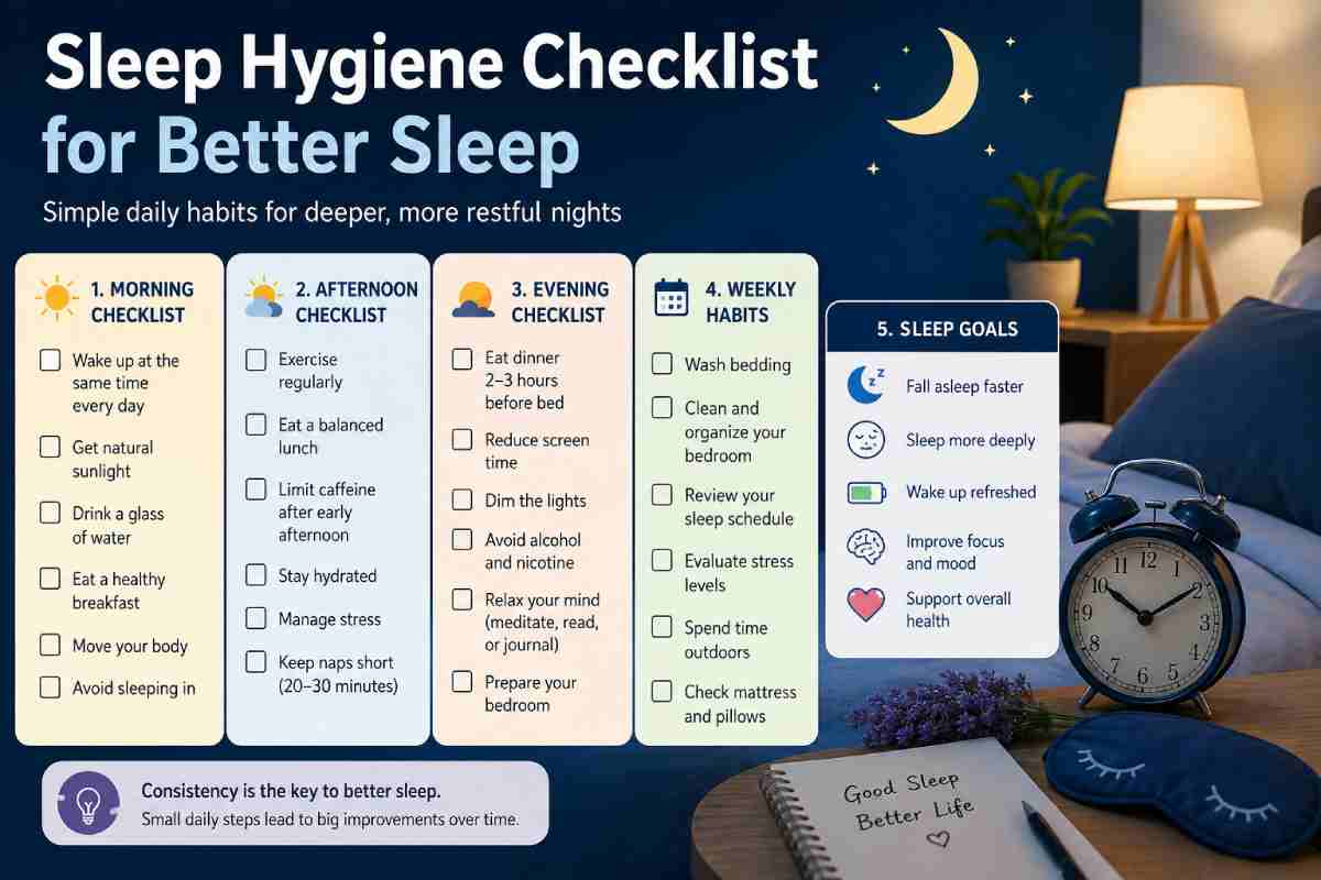 sleep hygiene checklist for better sleep