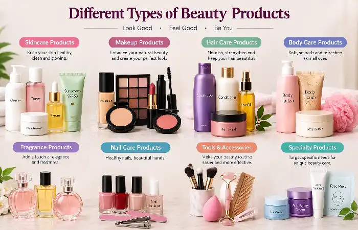 different types of beauty products