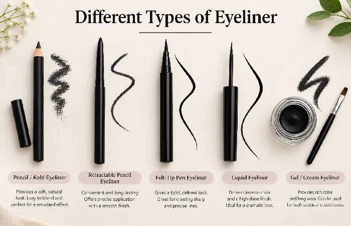 different types of eyeliner