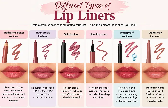 different types of lip liners