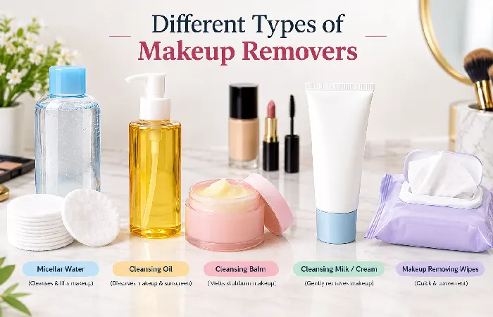 different types of makeup removers