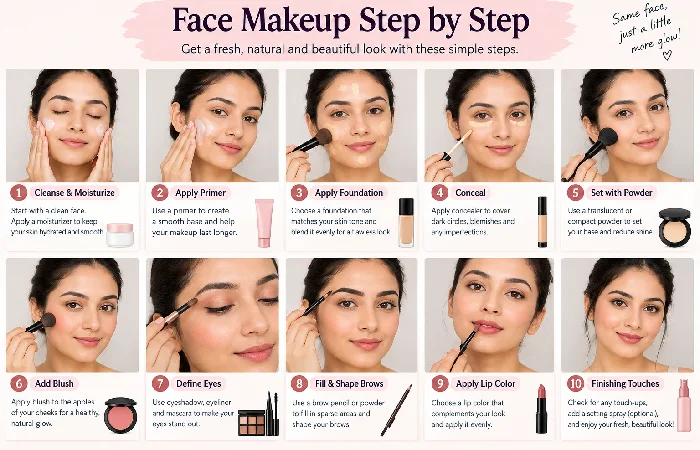 face makeup step by step