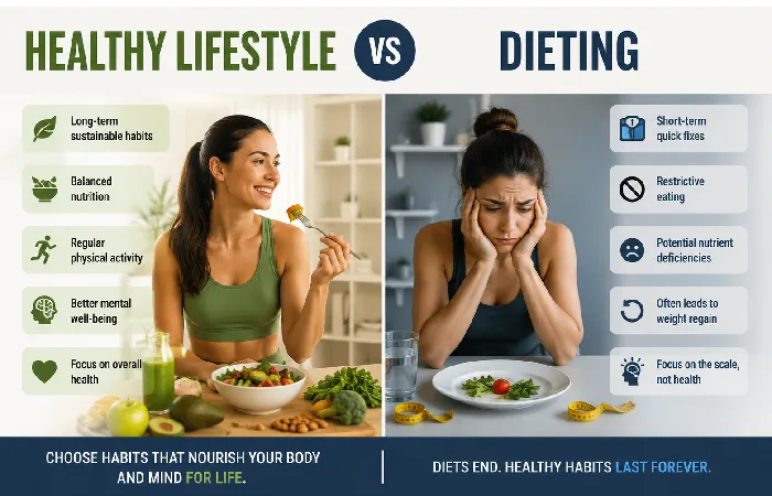 healthy lifestyle vs dieting