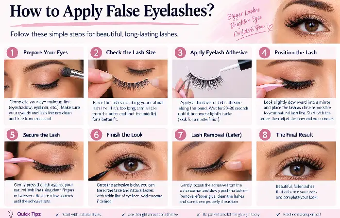how to apply false eyelashes_
