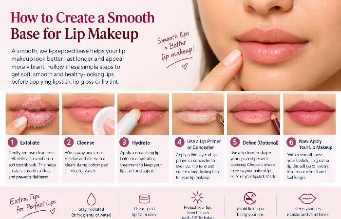 how to create a smooth base for lip makeup