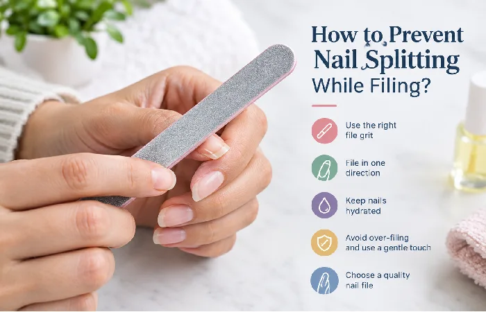 how to prevent nail splitting while filing_