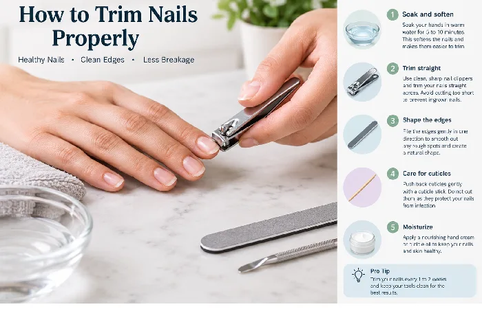 how to trim nails properly_