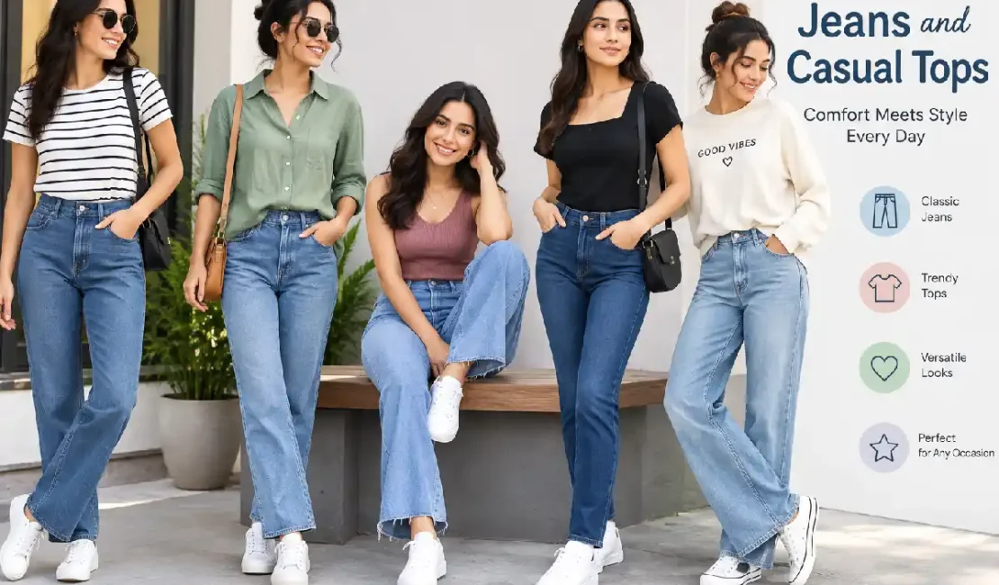 jeans and casual tops