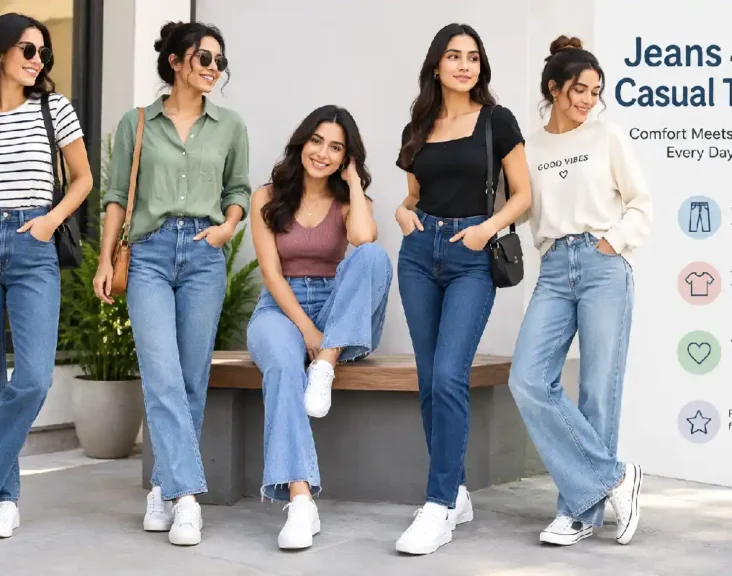 jeans and casual tops