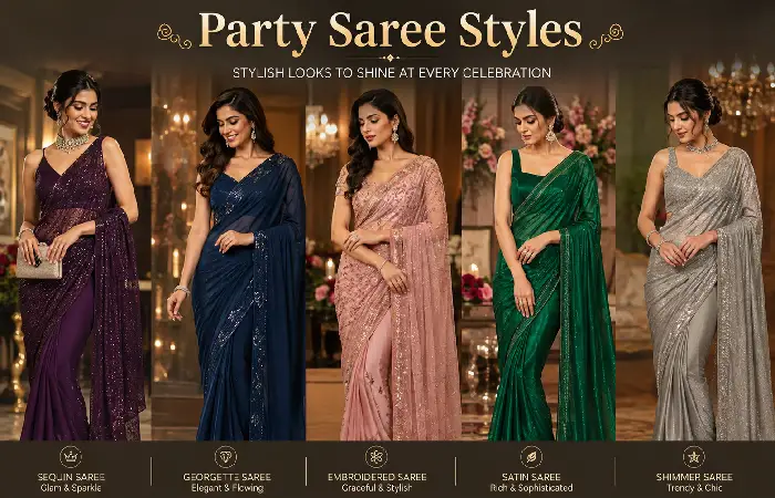 party saree styles