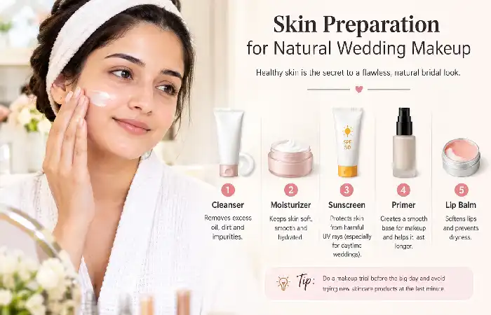 skin preparation for natural wedding makeup