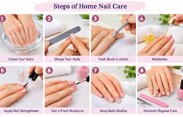 steps of home nail care